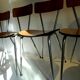 Lot de 4 chaise formica marron