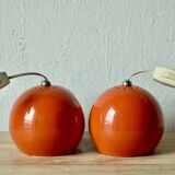 Pair of vintage falca lamps - ball lamps - space age design - made in italy