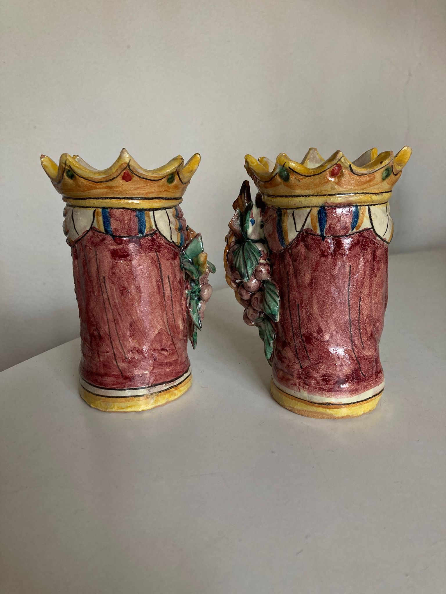 Pair of Moro head vases Caltagirone Italian design Sicily