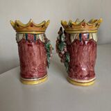 Pair of vases heads di Moro Caltagirone Italian design Sicily