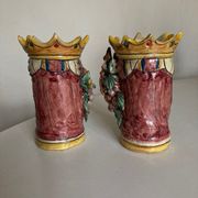 Pair of Moro head vases Caltagirone Italian design Sicily
