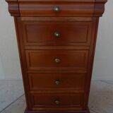 Louis Philippe style chest of drawers with 5 drawers and brass buttons – Very good condition