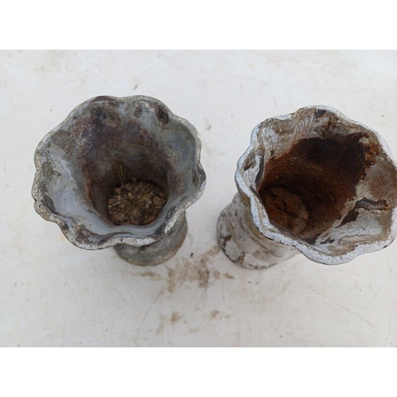 Pair of cast iron vases from 1900 from Charleville-Mézières