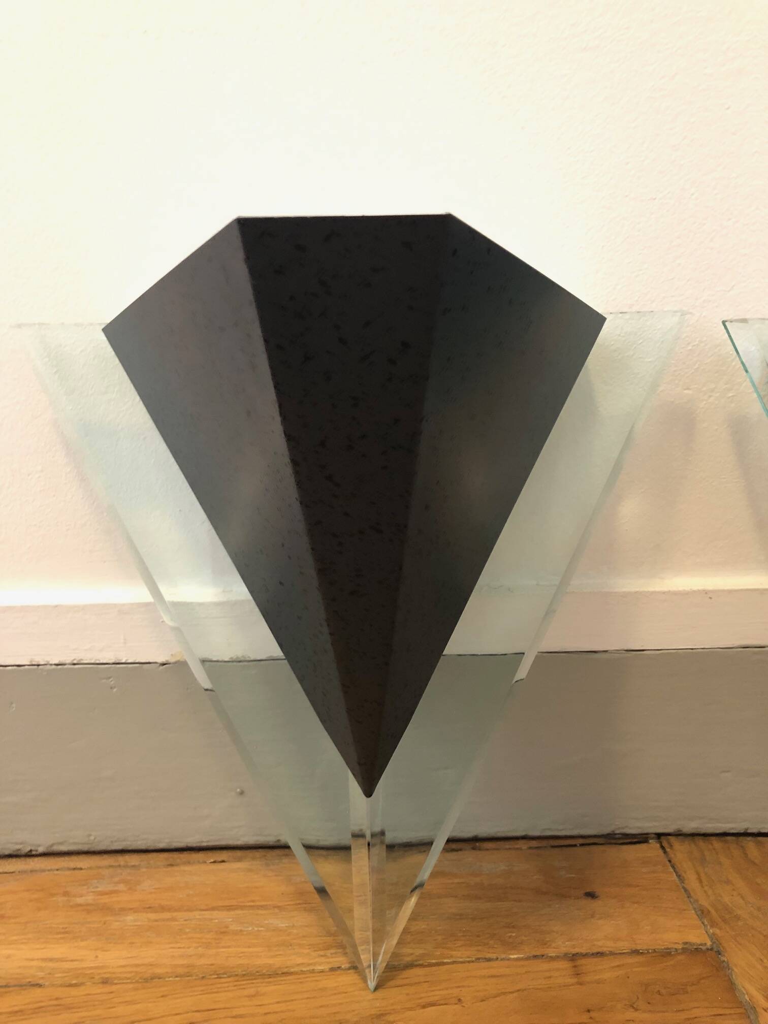 Pair of Postmodern Triangular Wall Sconces, 80s, Elite Holland
