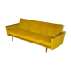 Yellow velvet sofa with fold-out function, 1960s