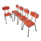 5 vintage Formica red chairs