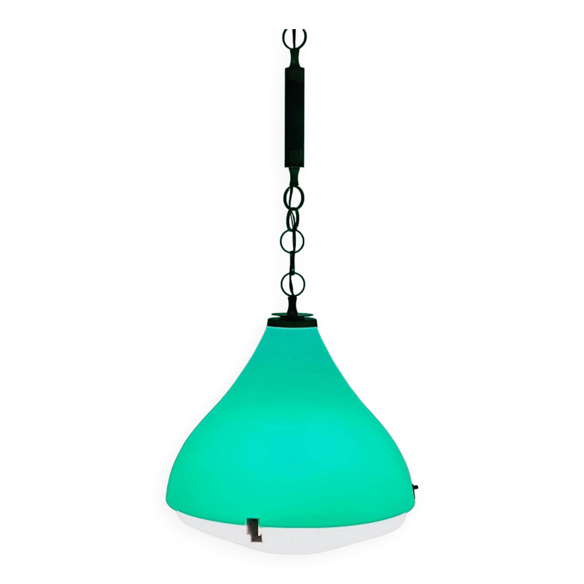 Suspension en acrylique vert vintage Italie, années 60