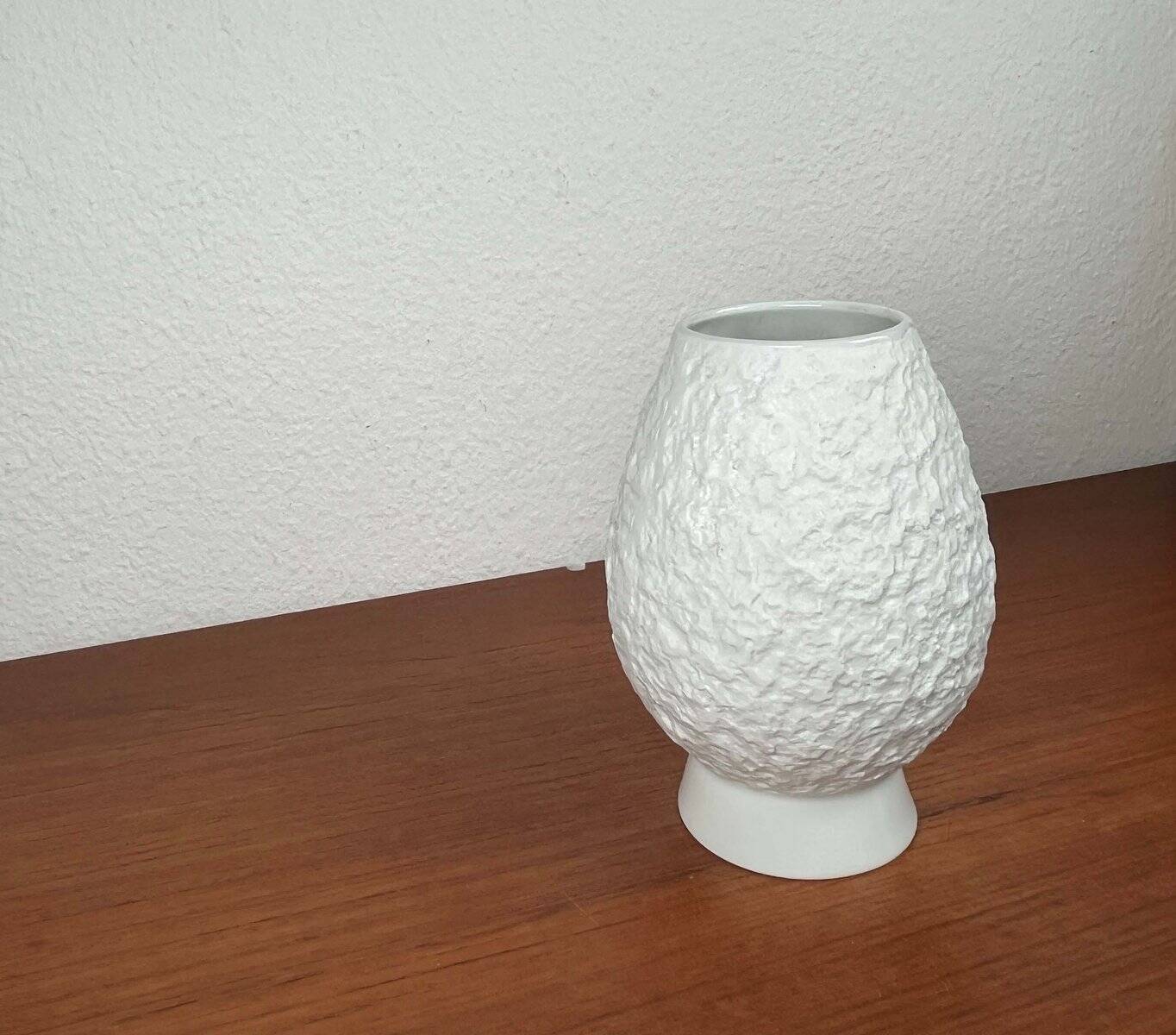 Vintage white porcelain vase German Model 605/2 by KPM Royal Porcelain, 1970s.