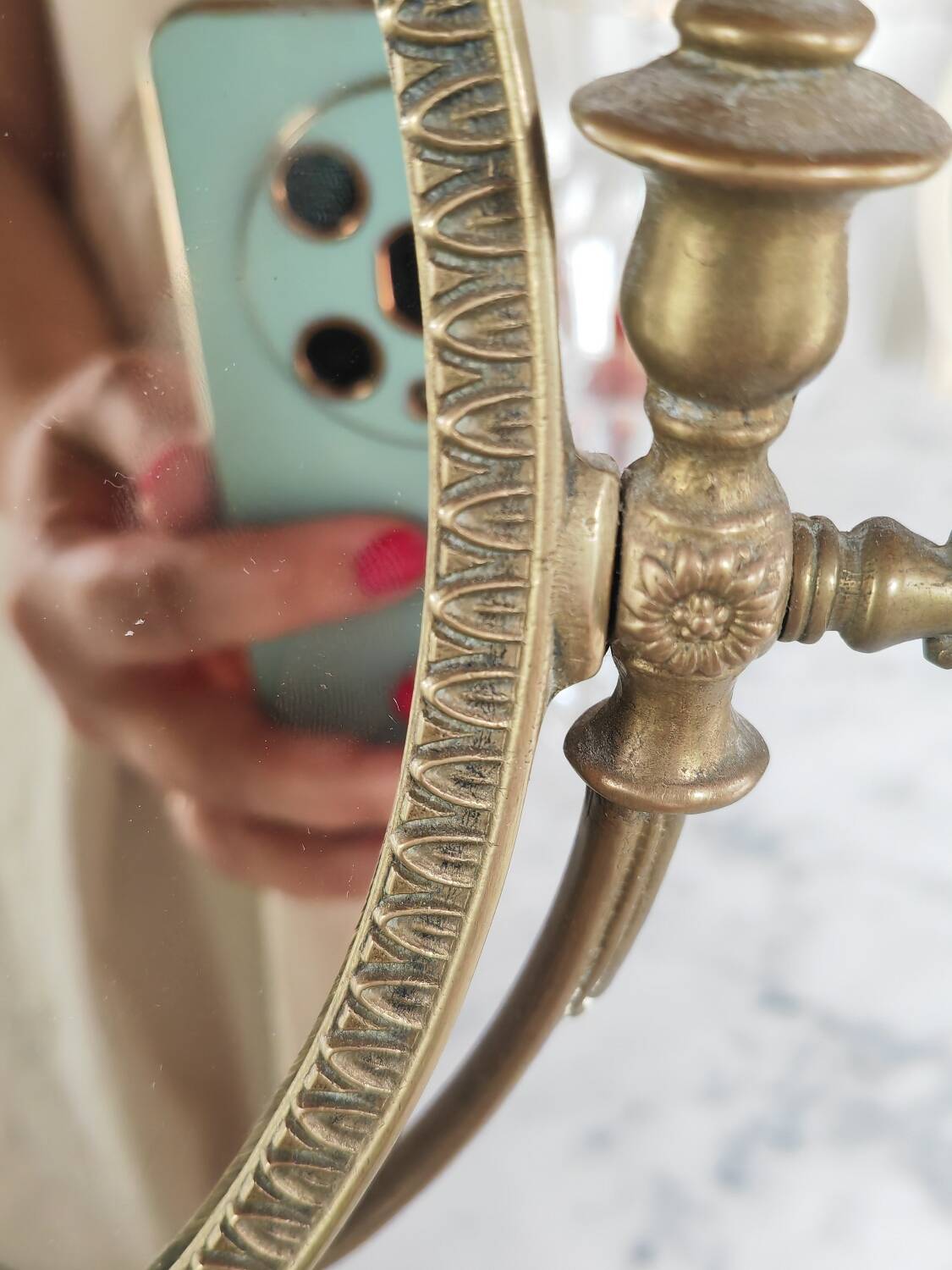 Brass psyche mirror