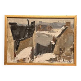 Original Dutch Oil on Canvas – “Rooftops” by Adrian van Arkel (1924–2006)