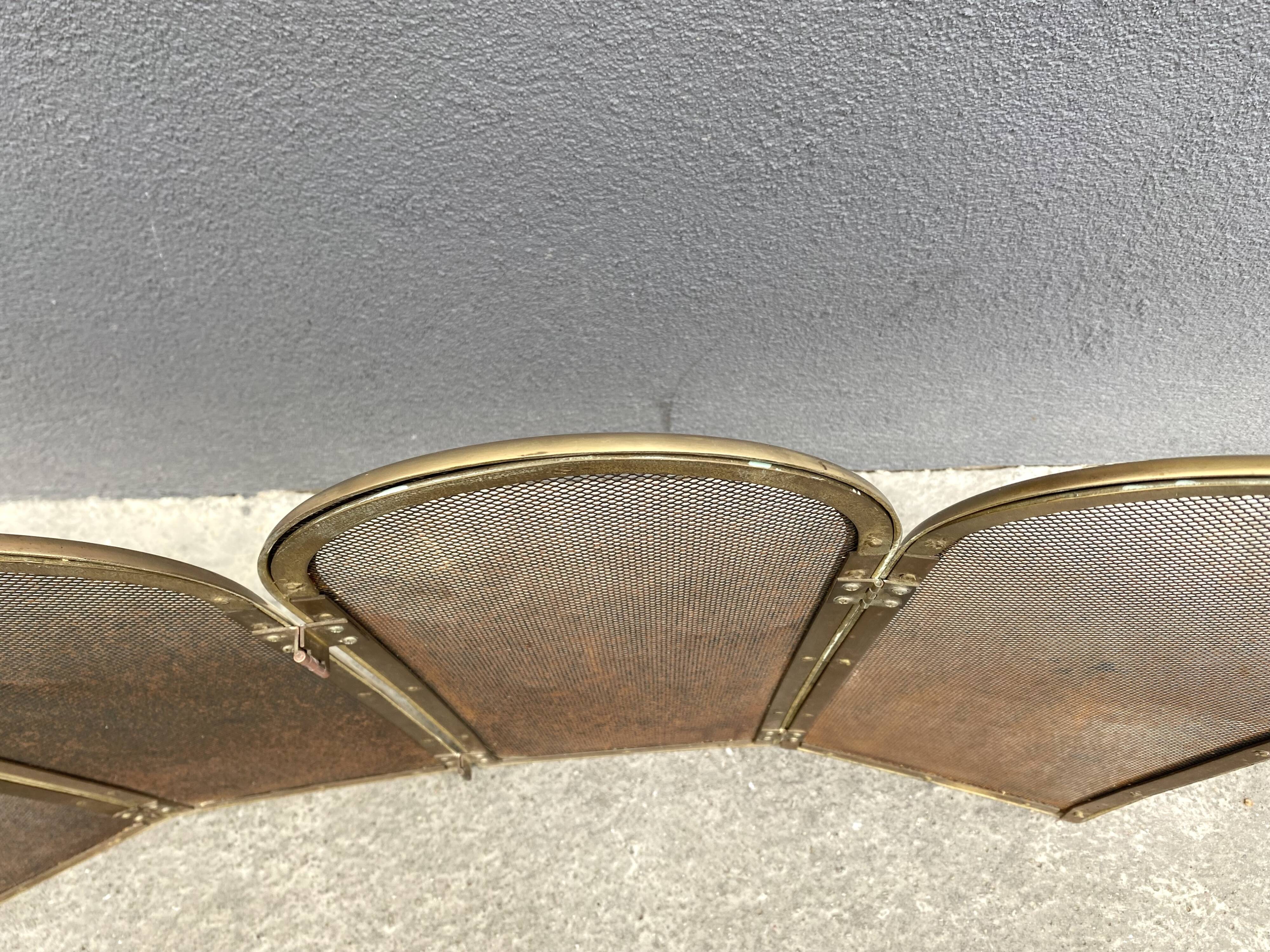 Vintage brass fireplace screen, spark screen 100 x 60