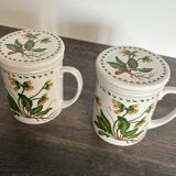 Pair of vintage infusion mugs.