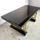Vintage lacquer and brass dining table, 1970s