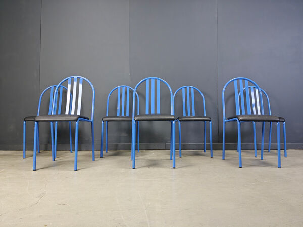 Ensemble de chaises Nr 222 par Robert Mallet-Stevens, années 1980, ensemble de 7.