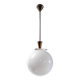 25 cm opaline globe and brass pendant light - 1940s/1950s