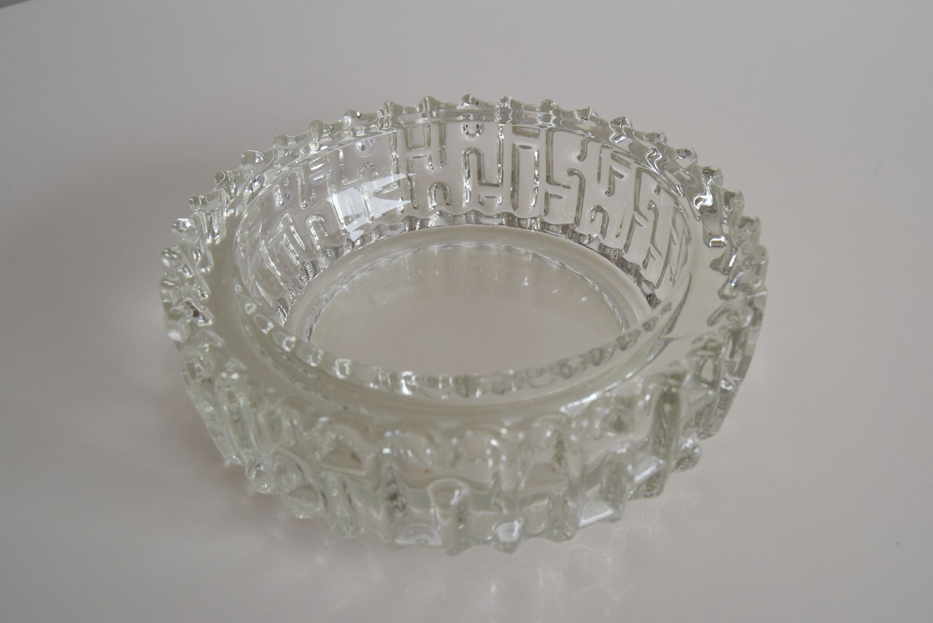 Vintage clear Ashtray-Designed by František Vízner for Hermanova Hut,1960's.