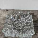 Cendrier en verre taillé transparent 1970