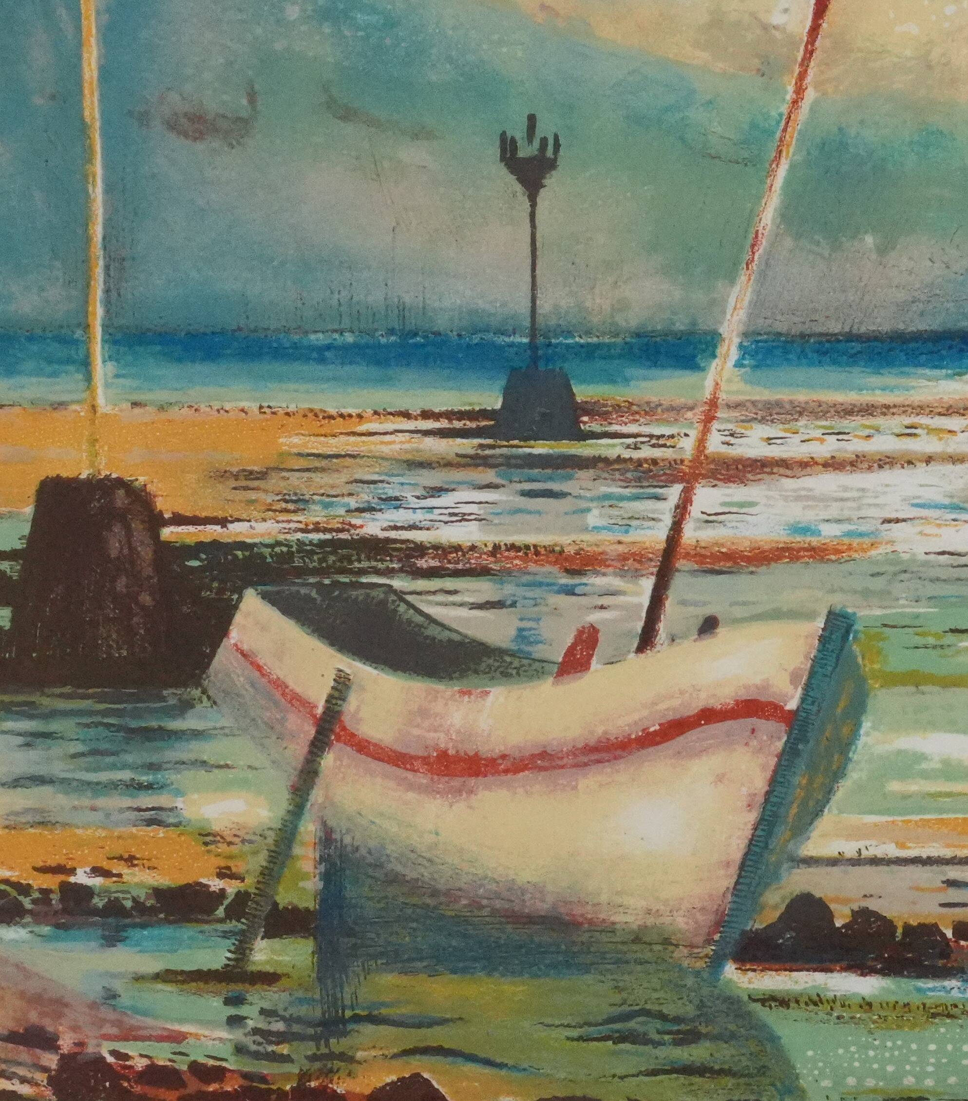 Paul Collomb: Marine air, original signed lithograph.