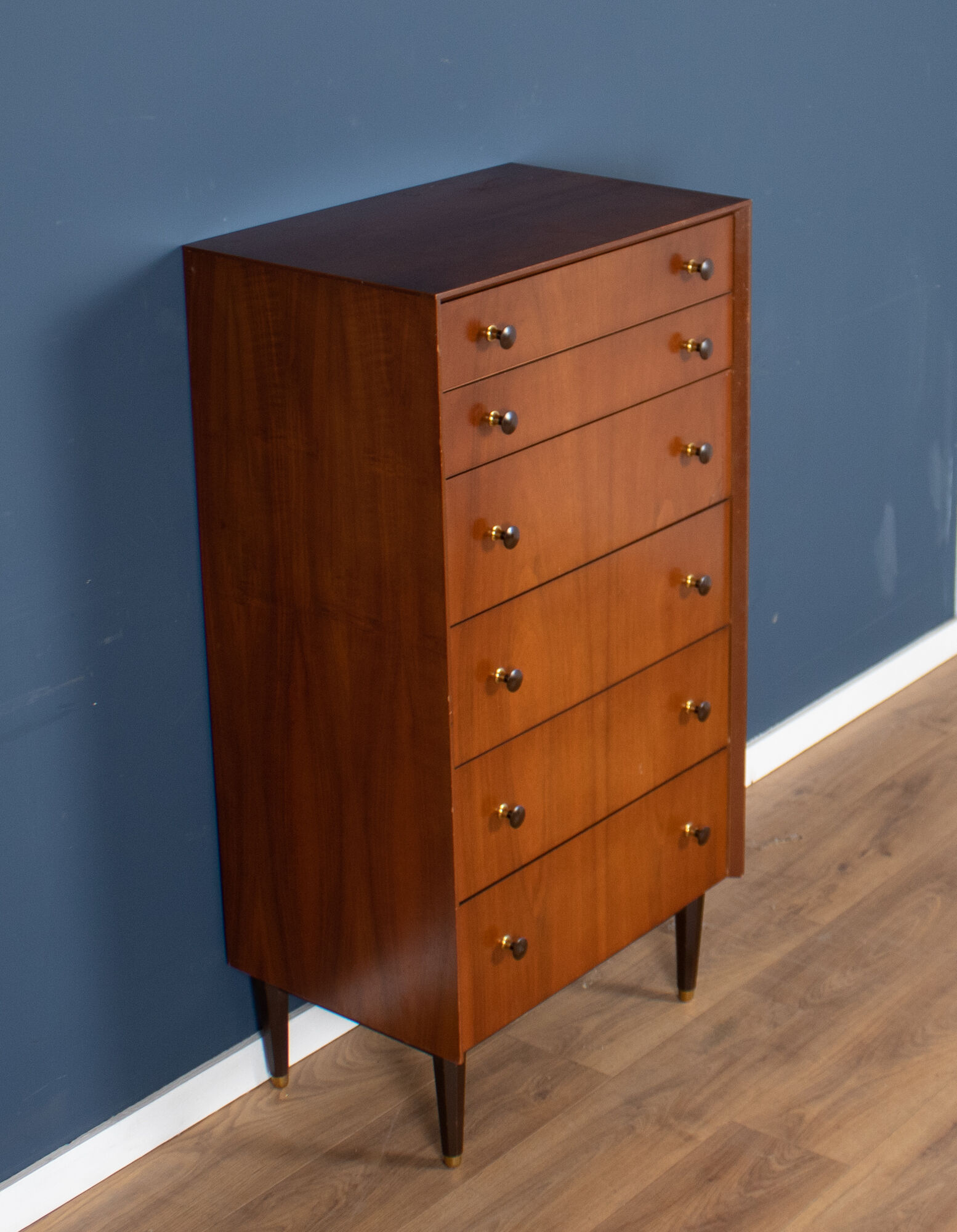 Retro teak 1960s tall G plan tolawood chest of drawers
