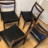 Series of 4 vintage Scandinavian style chairs