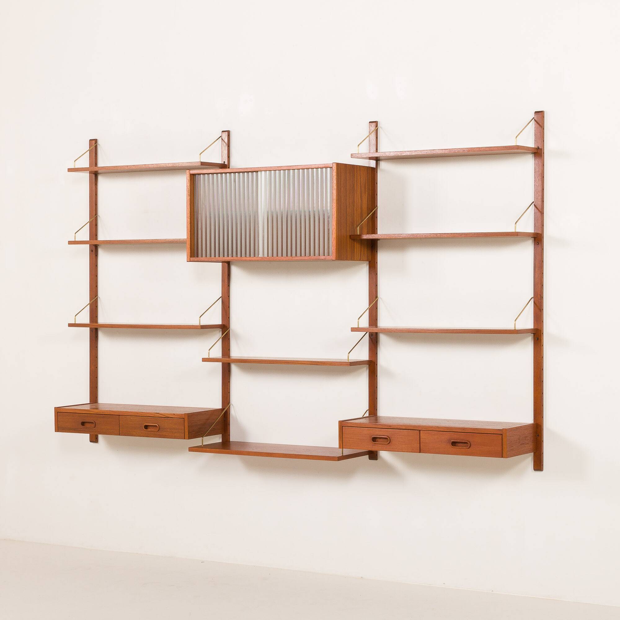 Mid century modern teak wall unit