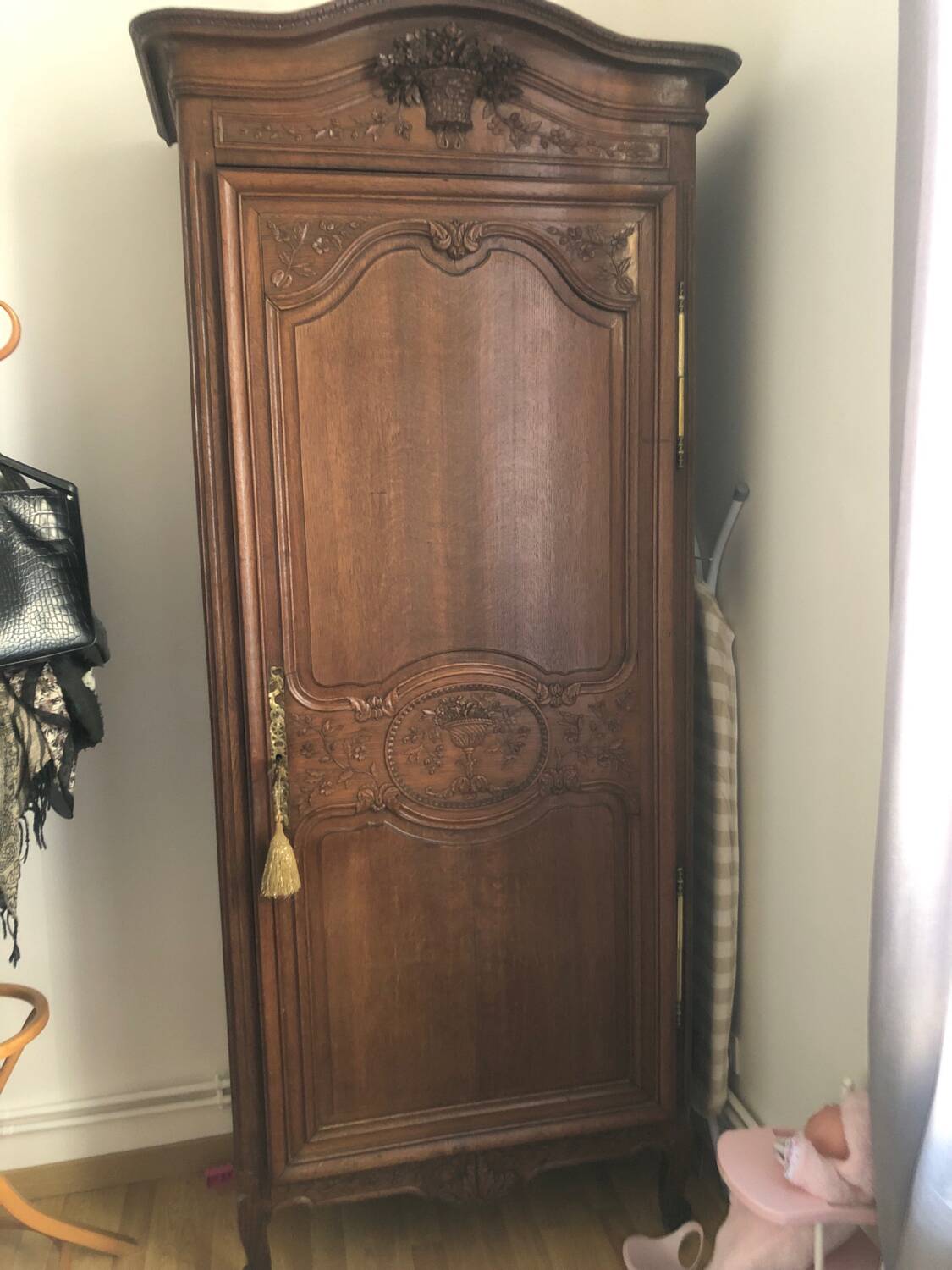 Antique solid wood wardrobe