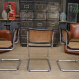Set of 6 model b32 cesca marcel breuer chairs, italy 1970s