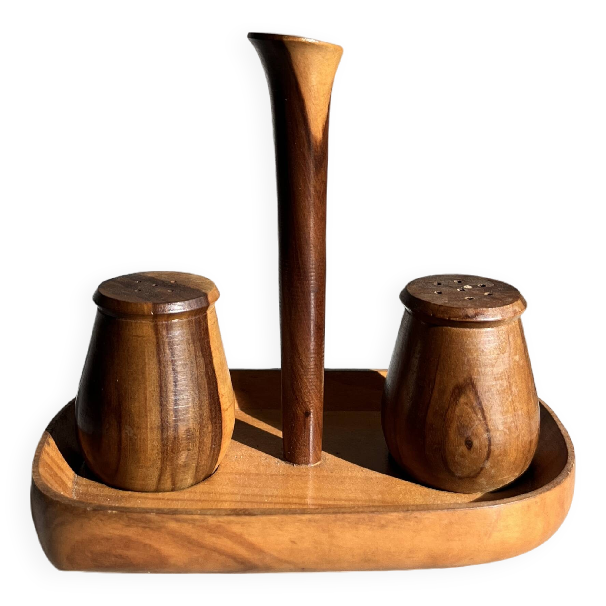 Scandinavian teak wood salt and pepper shaker set, 1950