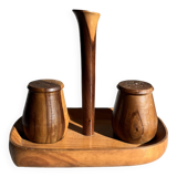 Scandinavian teak wood salt and pepper shaker set, 1950