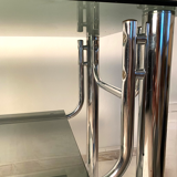 Console smoked glasses, chrome structure, 70s