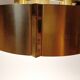 Italian 3-light suspension UFO brushed aluminium and golden brass 1970