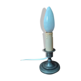Lampe salon chevet bougeoir base étain