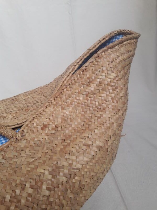 Couffin berceau bébé paille osier vintage