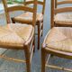 4 chaises bois massif blond chêne moyen satin et paille