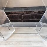 Vintage David LANGE glass & altuglas coffee table circa 1970