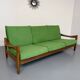 Vintage 3-seater canapé in solid oak with boucle fabric, Scandinavian design from the 70s.