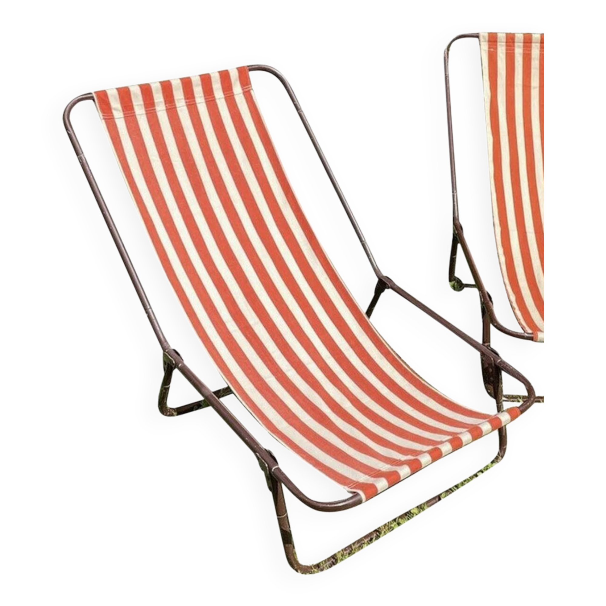 Vintage foldable nomadic deckchair