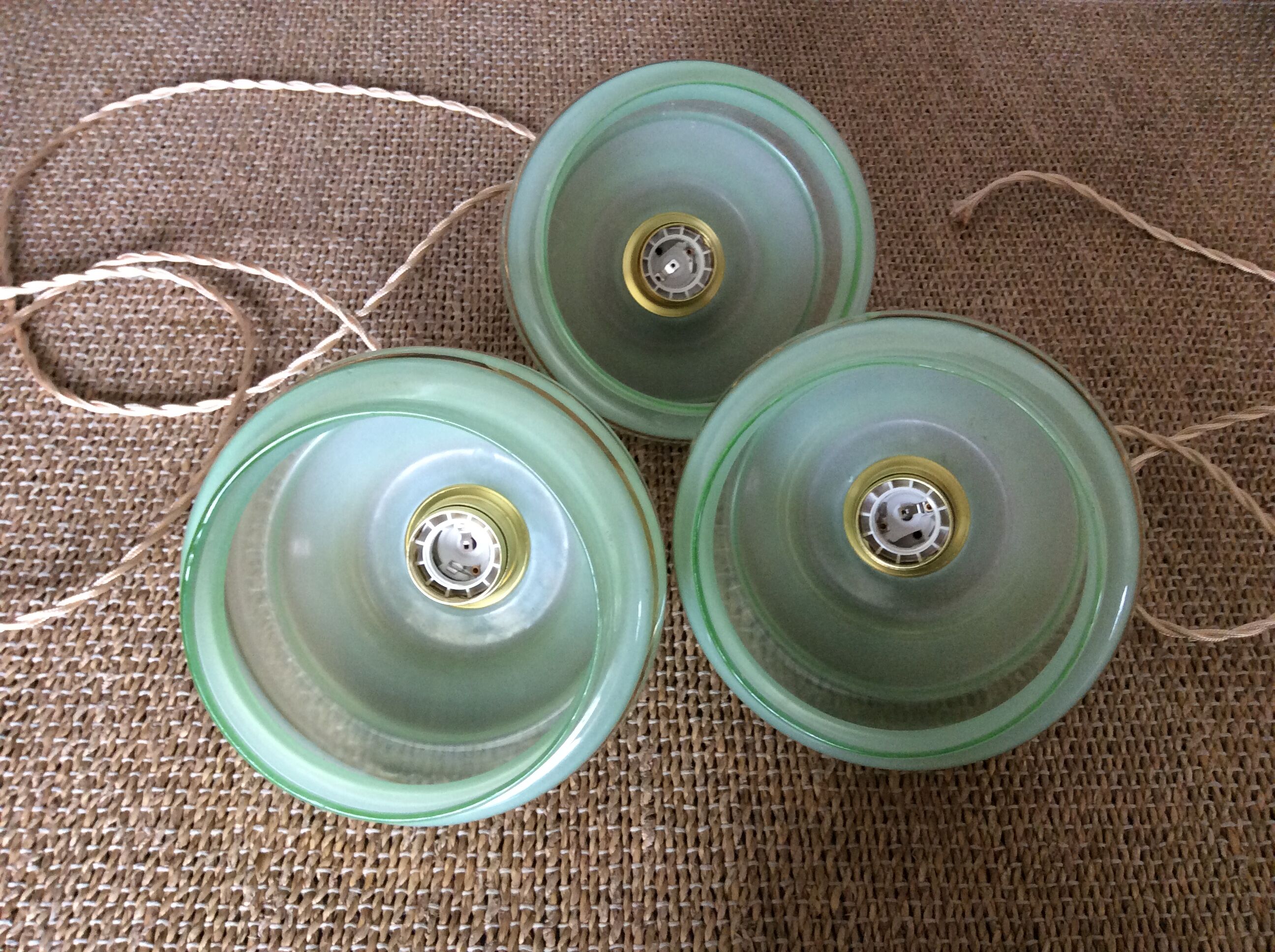 3 vintage pendant lamps