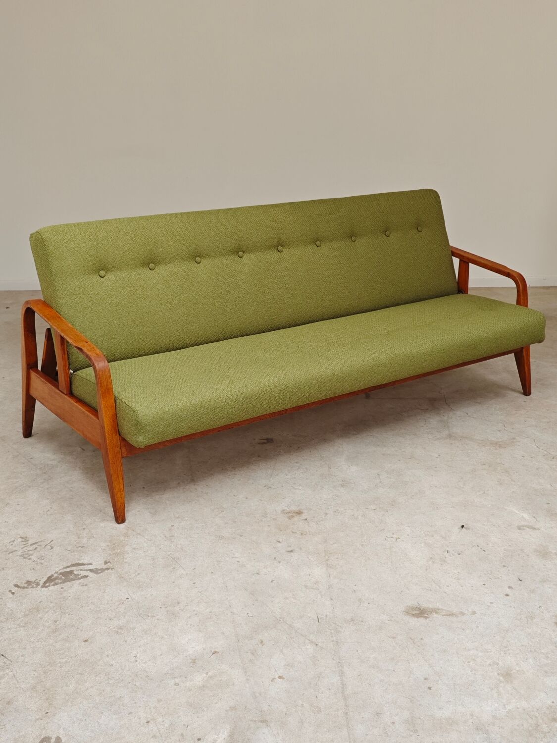 Green Banquette Daybed from Czechoslovakia 1960