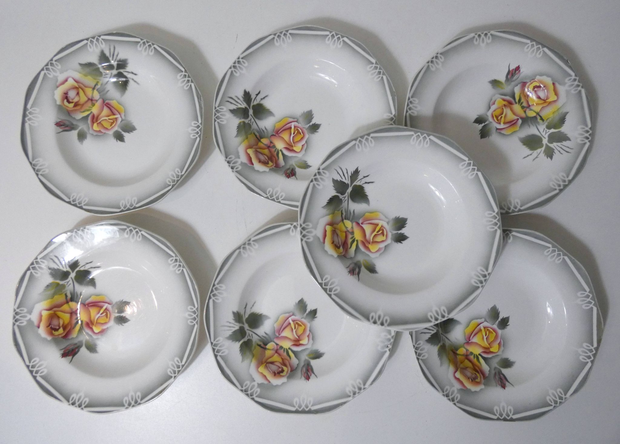 Digoin sarreguemines 7 assiettes creuses odile
