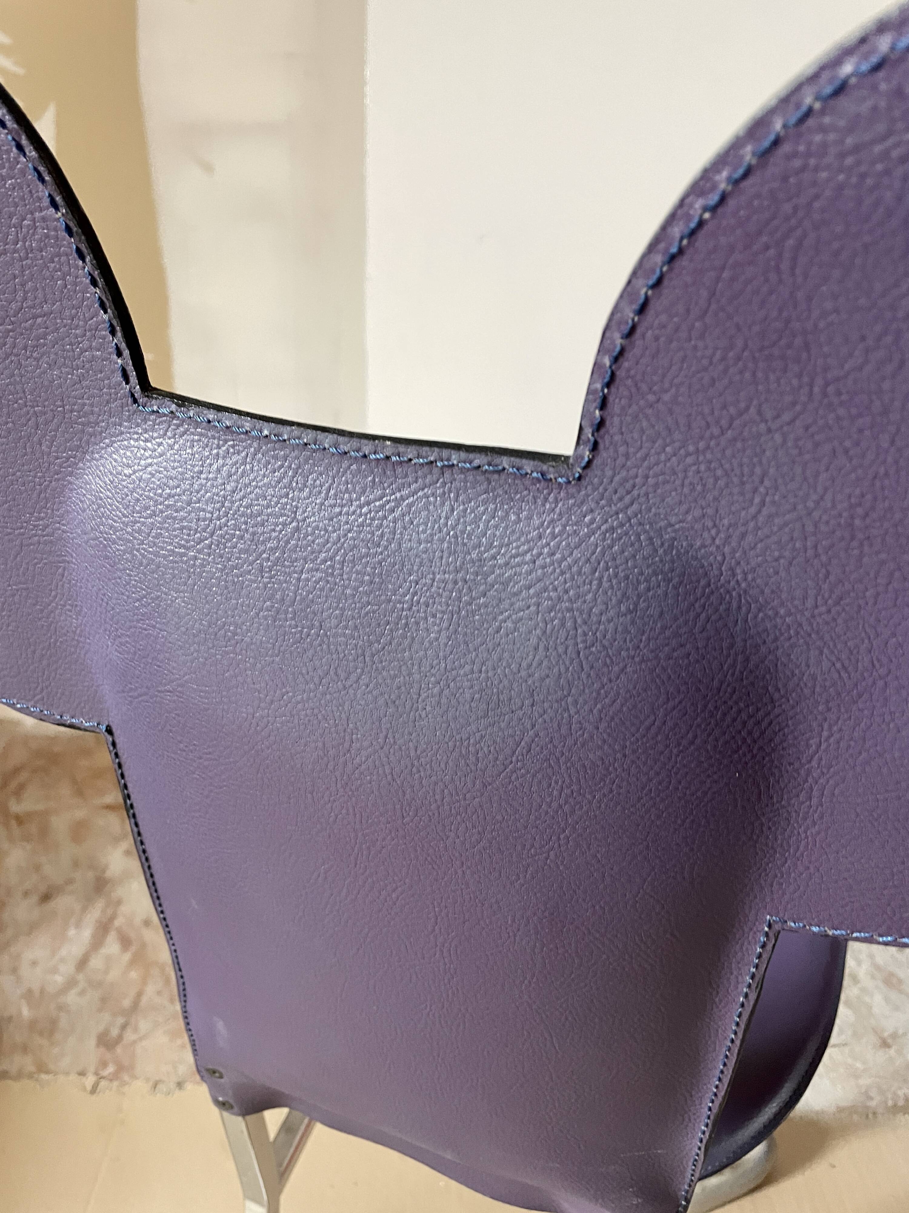 Javier Mariscal chair - "Garriris" model purple leather