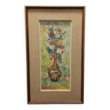 Vintage Flower Painting by Pansy Schenck, dated 1959