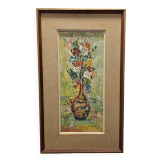 Vintage Flower Painting by Pansy Schenck, dated 1959