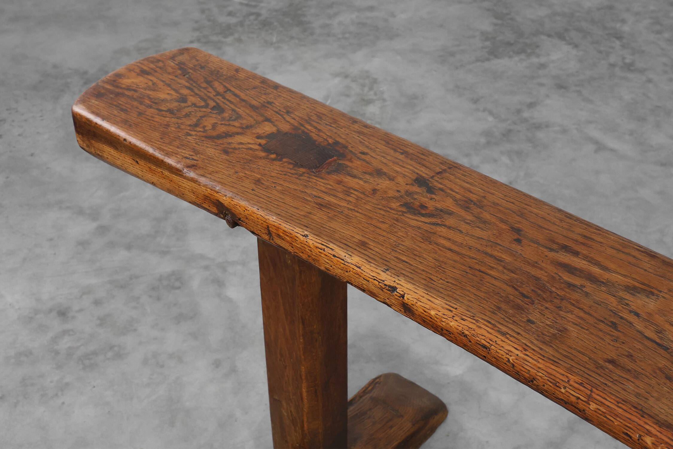 Rustic oak bench, France, Mid 19th century