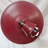 Industrial red enameled sheet metal pendant light