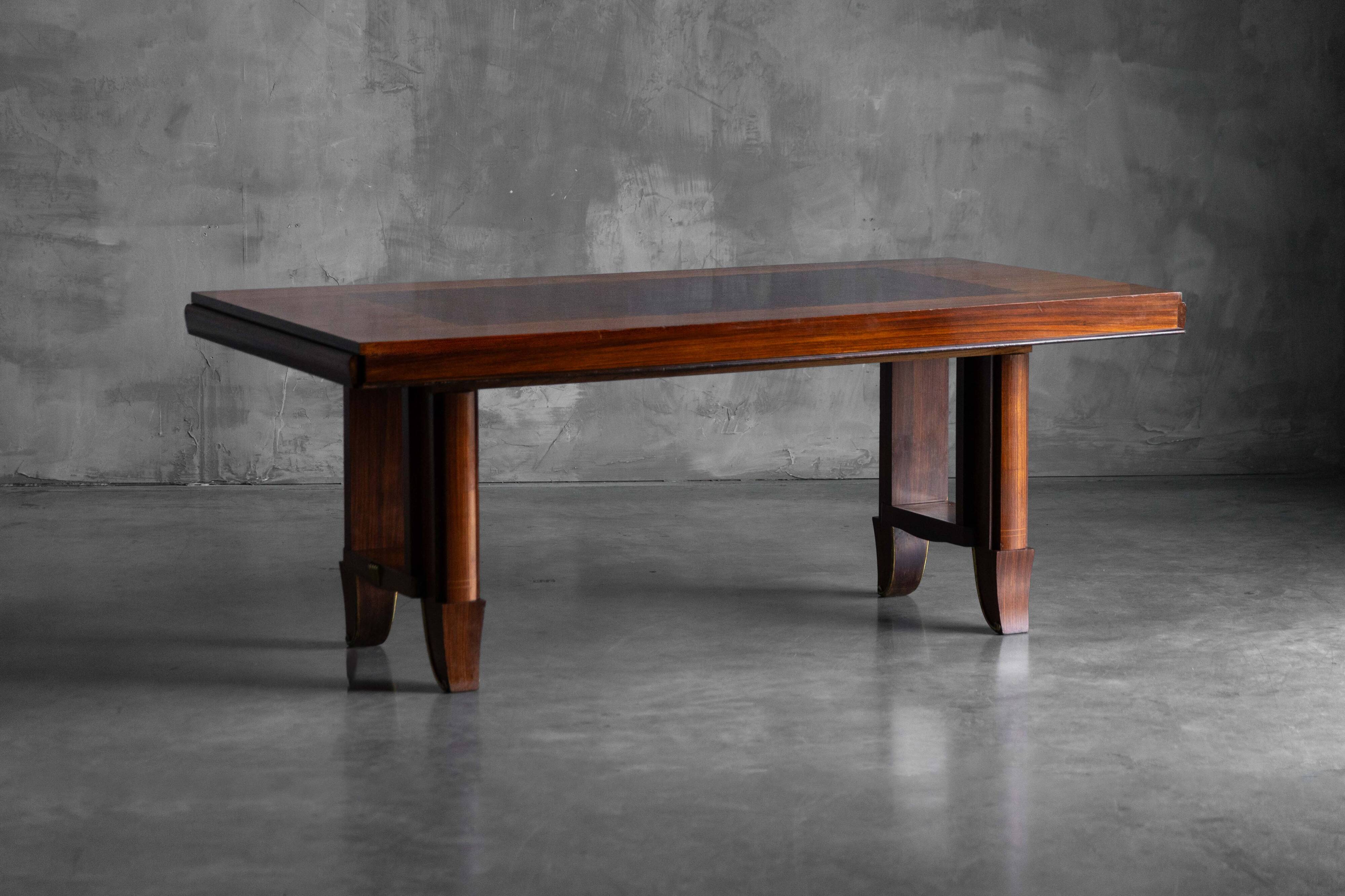 Art Deco parquetry dining table, France, 1930s