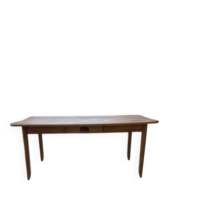 Table de ferme hêtre et pin pieds fuseaux 170 cm