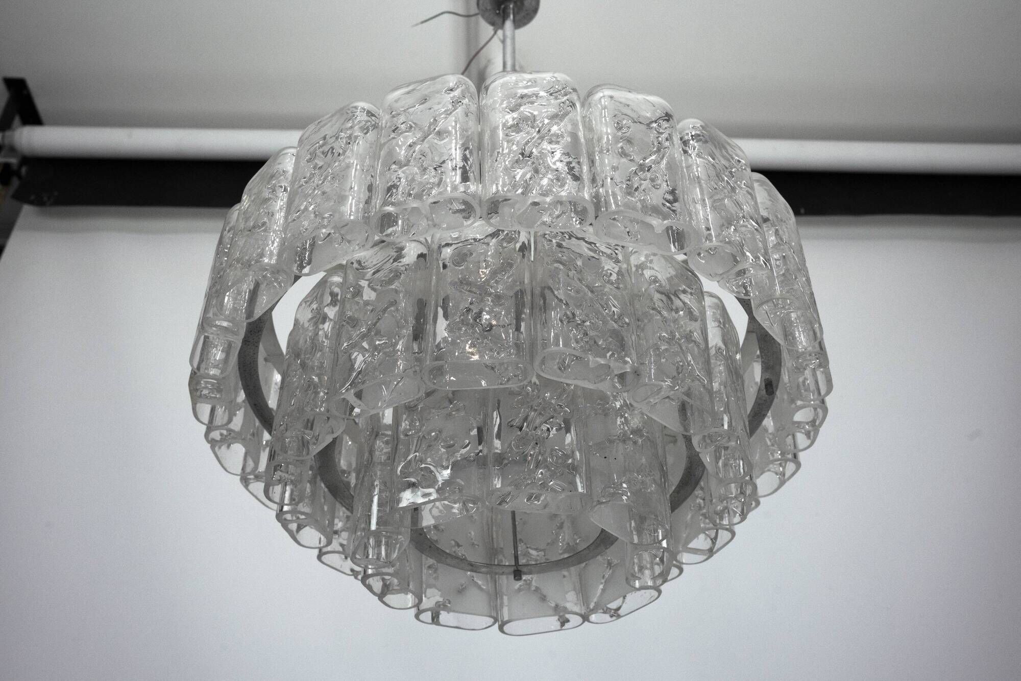 Vintage Italian chandelier attributed to Vistosi, Italy 1960s.