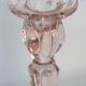 Set of two light pink glass candlesticks from the mid-century, Poland, 1960s.