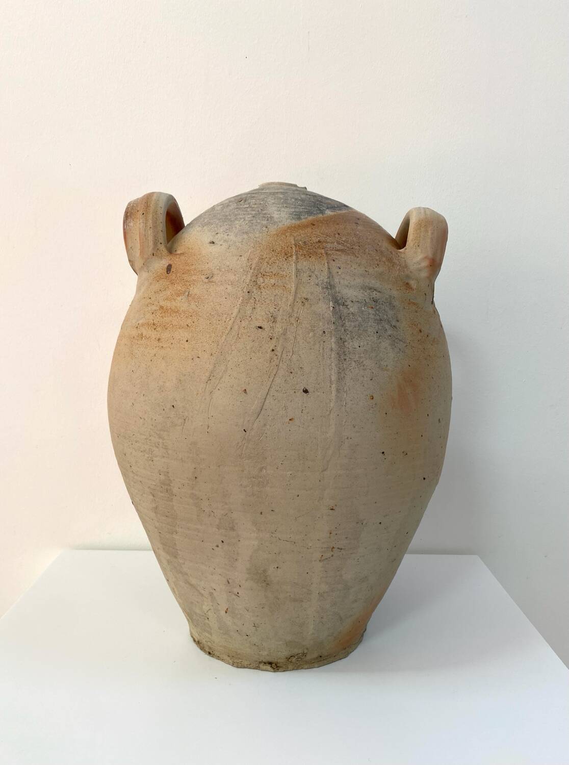 Large old vinegar jar in glazed stoneware
